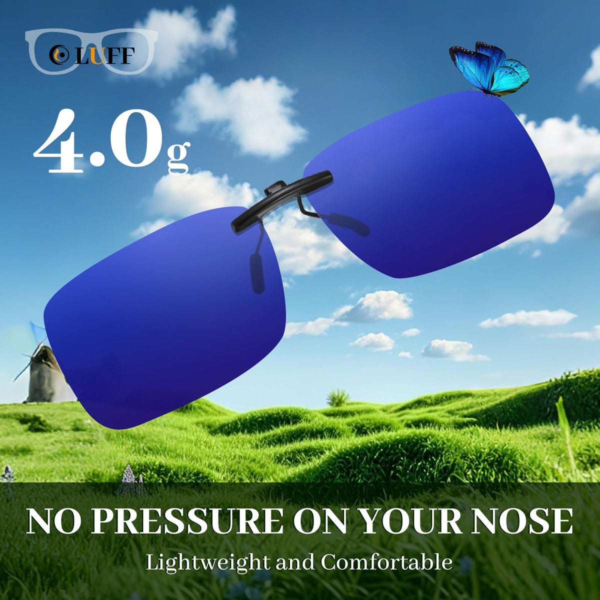 Polarized Clip-On Sunglasses for Prescription Glasses Unisex – Black