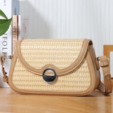 Women's Straw Woven Shoulder Tote Bag Beach Handbag – Apricot