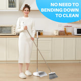 White Dustpan with Built-in Brush – Ideal for Home and Office