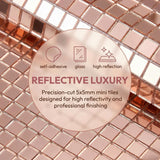 Self-adhesive Mosaic Tiles 3200pcs 5x5mm Mini Mirror – Rose Gold