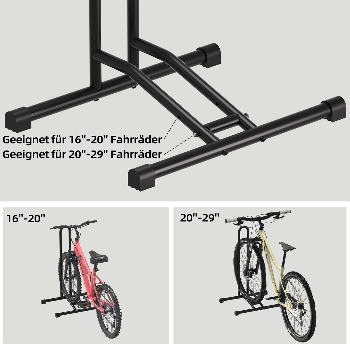 Floor-Mounted Detachable Bike Stand Heavy-Duty – Black