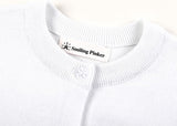 Girls' Knit Cardigan Long Sleeve Schoolwear – White Buttons 6-7 Years