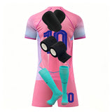 Kids Football Jersey Set No.10 Quick-Dry Breathable with Shin Guards – Home/Away