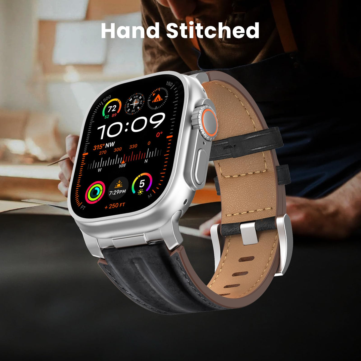 Curea din piele naturală pentru Apple Watch Ultra / 49 / 46 / 45 / 44 / 42 mm