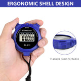 Digital Sports Stopwatch Timer Large Display Alarm Calendar – Blue