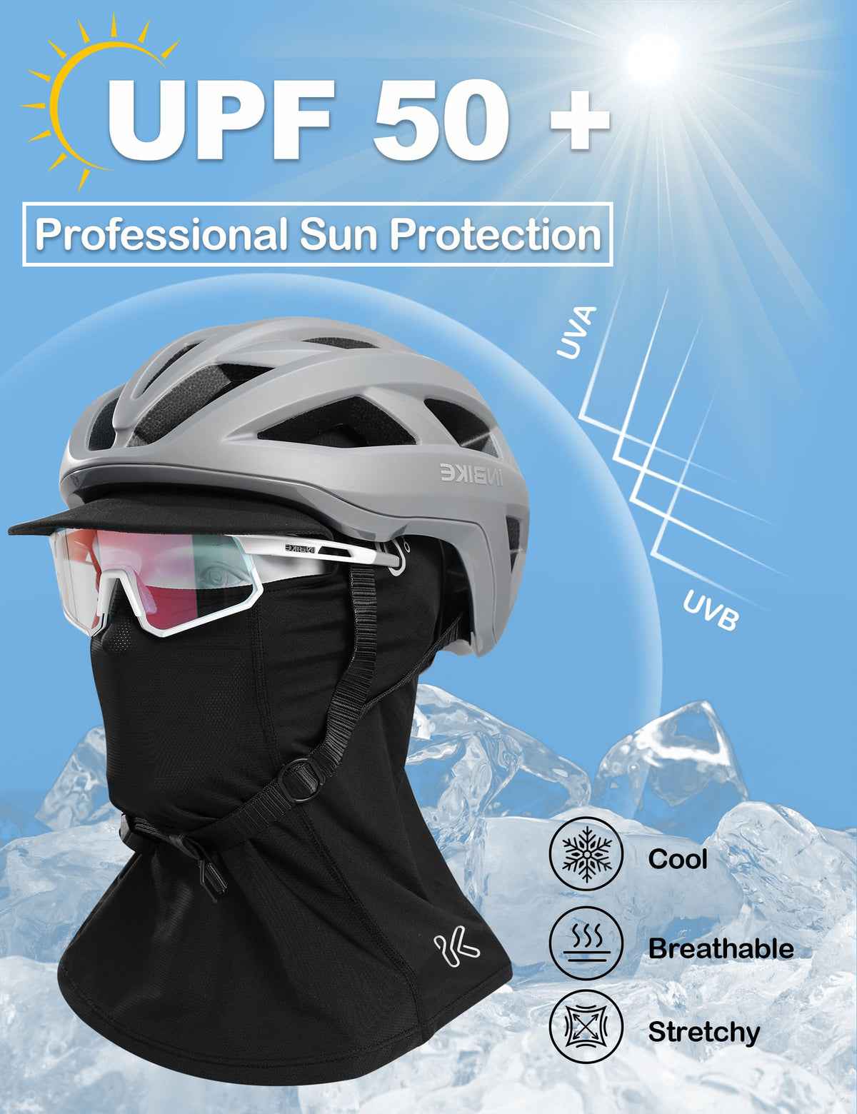 Balaclava Face Mask Breathable UV Protection Soft Skin-Friendly – Black