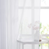 Perdele transparente albe cu inele PONY DANCE pentru living și dormitor 200x140 cm, set 2 buc