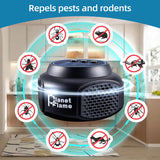 Ultrasonic Pest Control Black PlanetFlame Ultrasonic Rat Repeller with Electronic Light Plug-in for Mice, Rats, Mosquitoes, Cockroaches, Moths, Ants