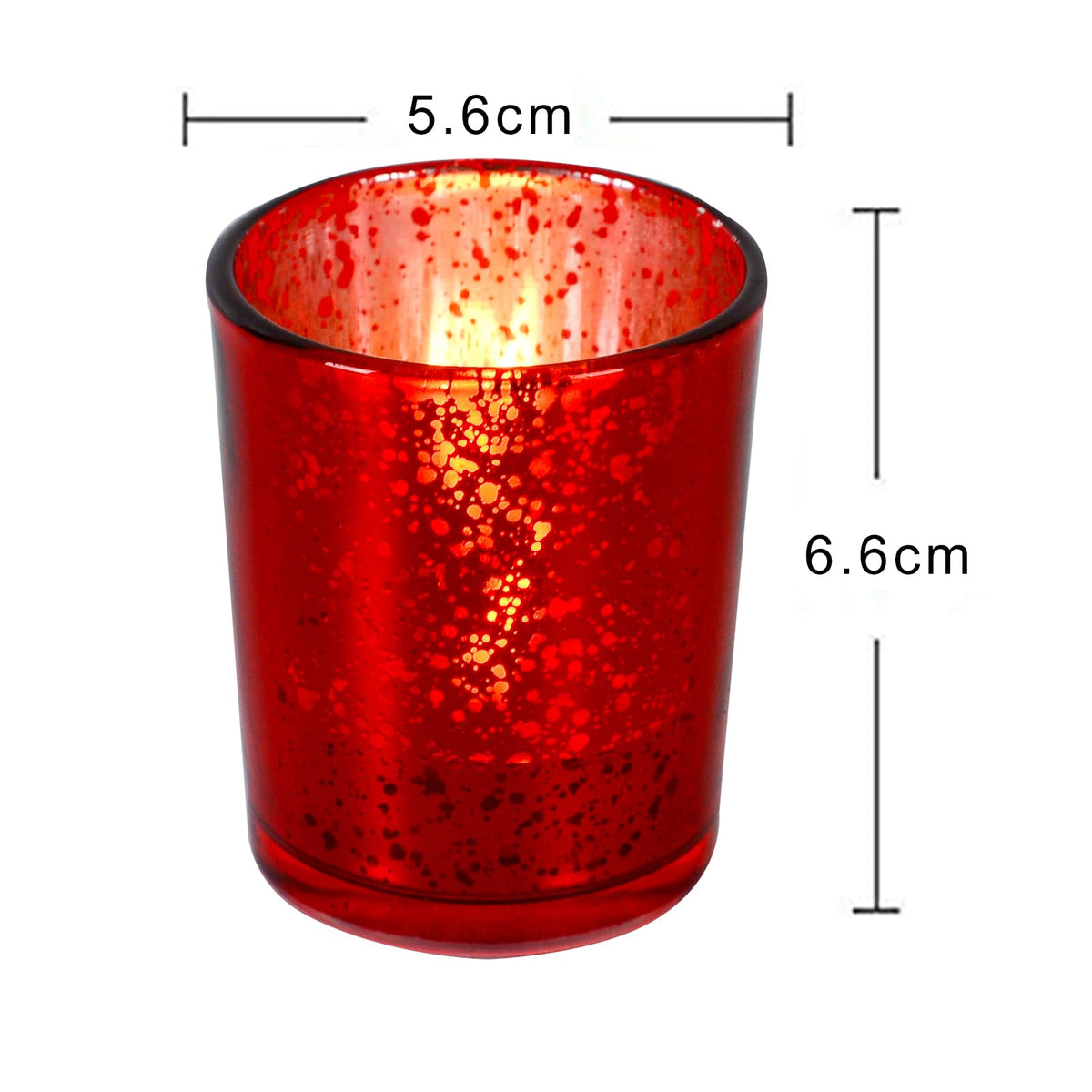 FUND AMLIGHT red tealight glasses set of 12, spotted tealight holder glass, table decoration votive candle holder, candle glasses for tealight decoration, centerpieces for wedding, banquet, business reception, ceremony.