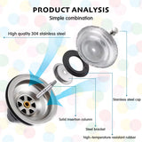 Kitchen Sink Strainer Basket Stainless Steel Drain Plug Anti‑Blocking – 80mm
