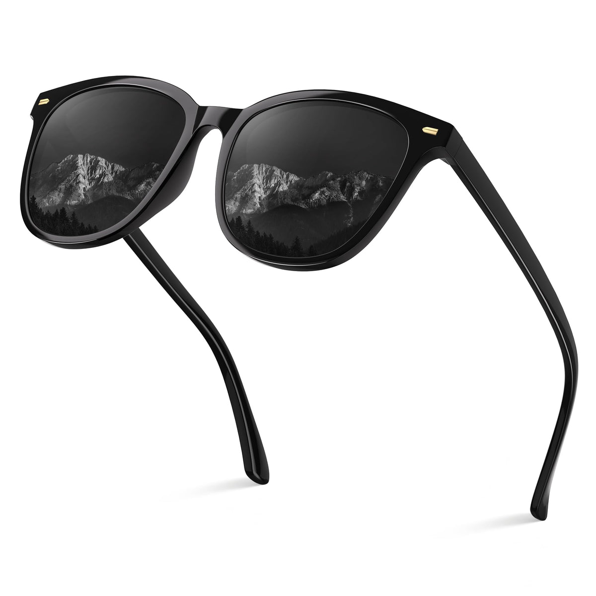 Ochelari de soare polarizați damă protecție UV400 stil retro – Negru