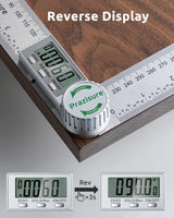 Prazisure Digital Angle Finder 200mm Stainless Steel Protractor – Silver