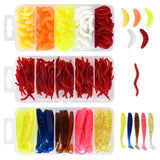 Soft Plastic Fishing Worms 375pc Set for Fresh & Saltwater – Mixed Colours