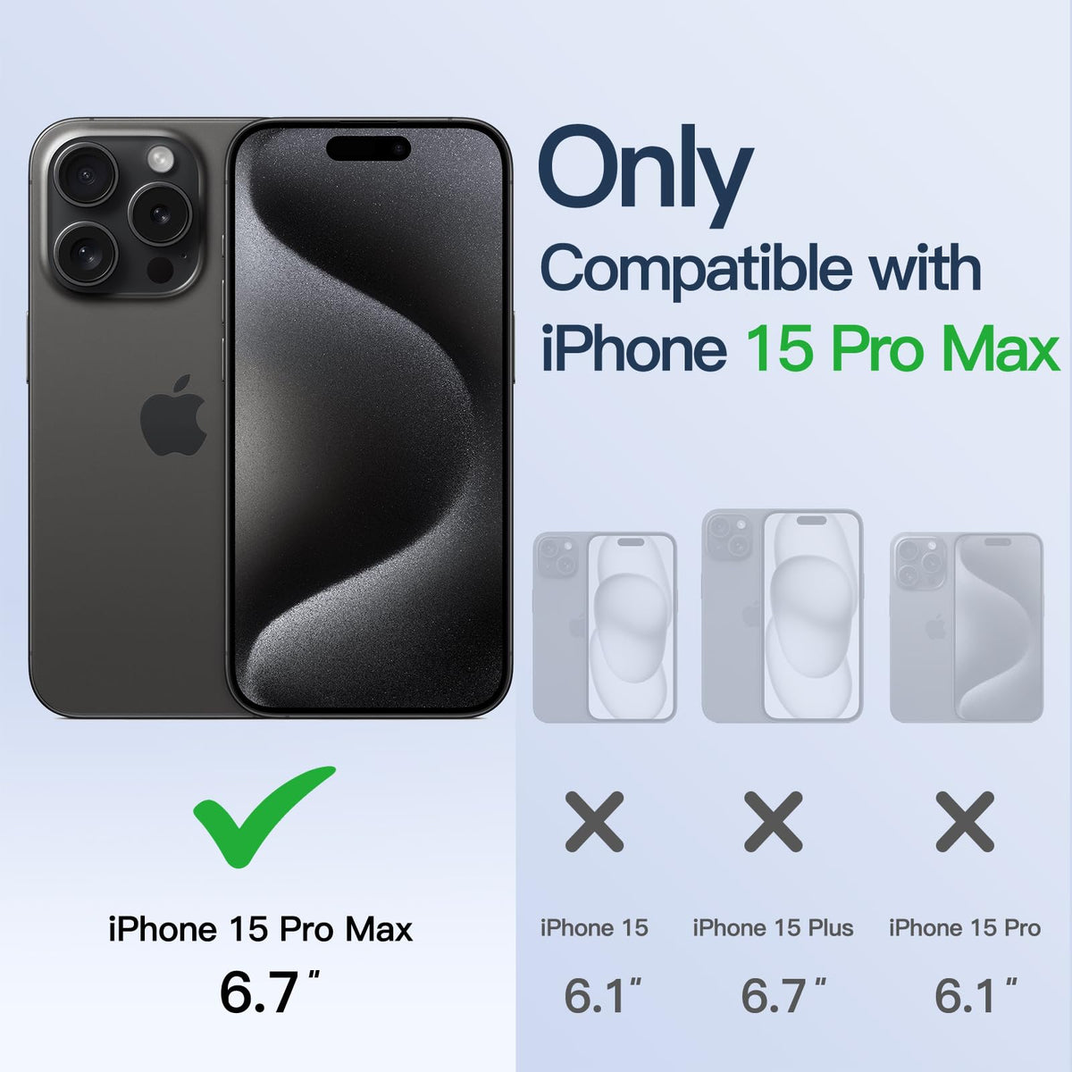 JETech Soft Clear Case Shockproof for iPhone 15 Pro Max – Matte Black 6.7 inch