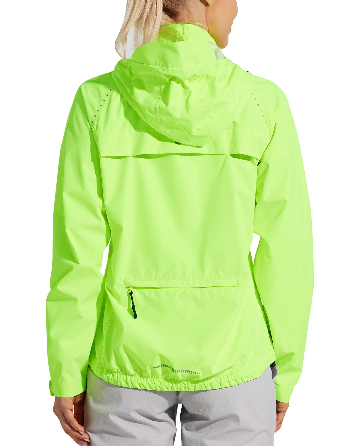 Waterproof Cycling Rain Jacket Breathable Lightweight Windbreaker – Fluorescent Yellow XL