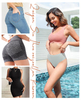 Women's High-Waisted Seamless Thongs 5-Pack Tummy Control No VPL – White XS