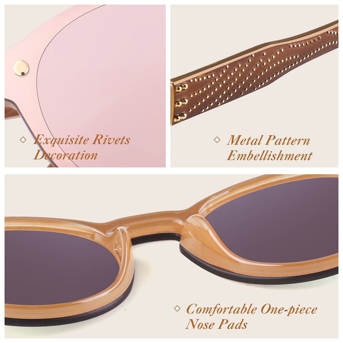 Ochelari de soare damă rotunzi mari cu lentile oglindă protecție UV400 GQUEEN