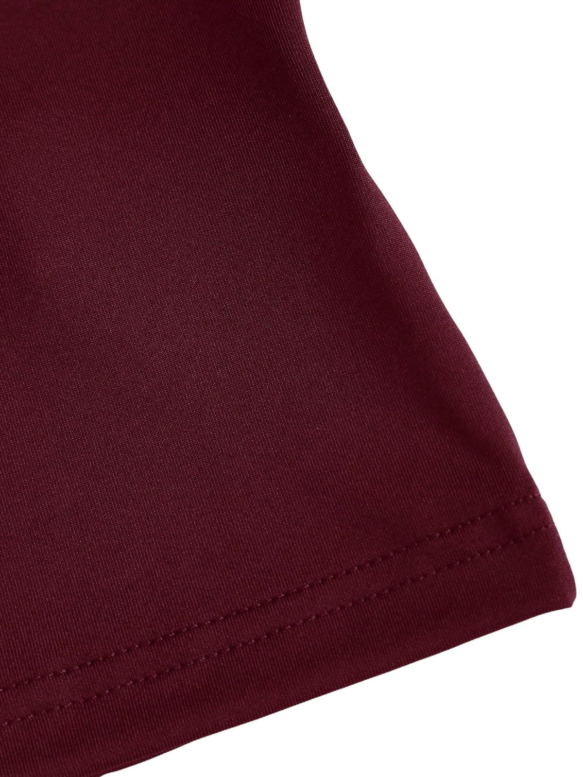 Women's Backless Halter Crop Top Ruched Y2K Waterfall Neck - Bordeaux L
