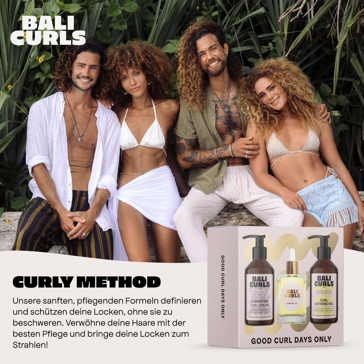 BALI CURLS Curl Care Set Gel 150ml Cream 150ml Bonding Oil 30ml – 330ml