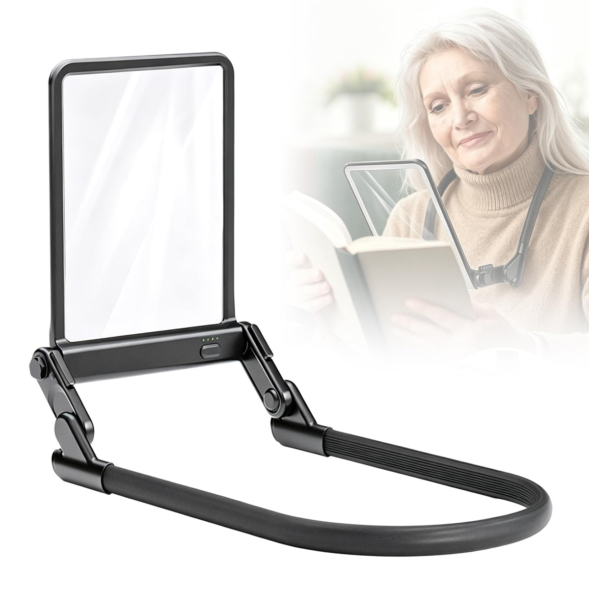 LED Gooseneck Magnifier 3x Rectangular Lens 40 LEDs Dimmable 3 Colours – Extra Large