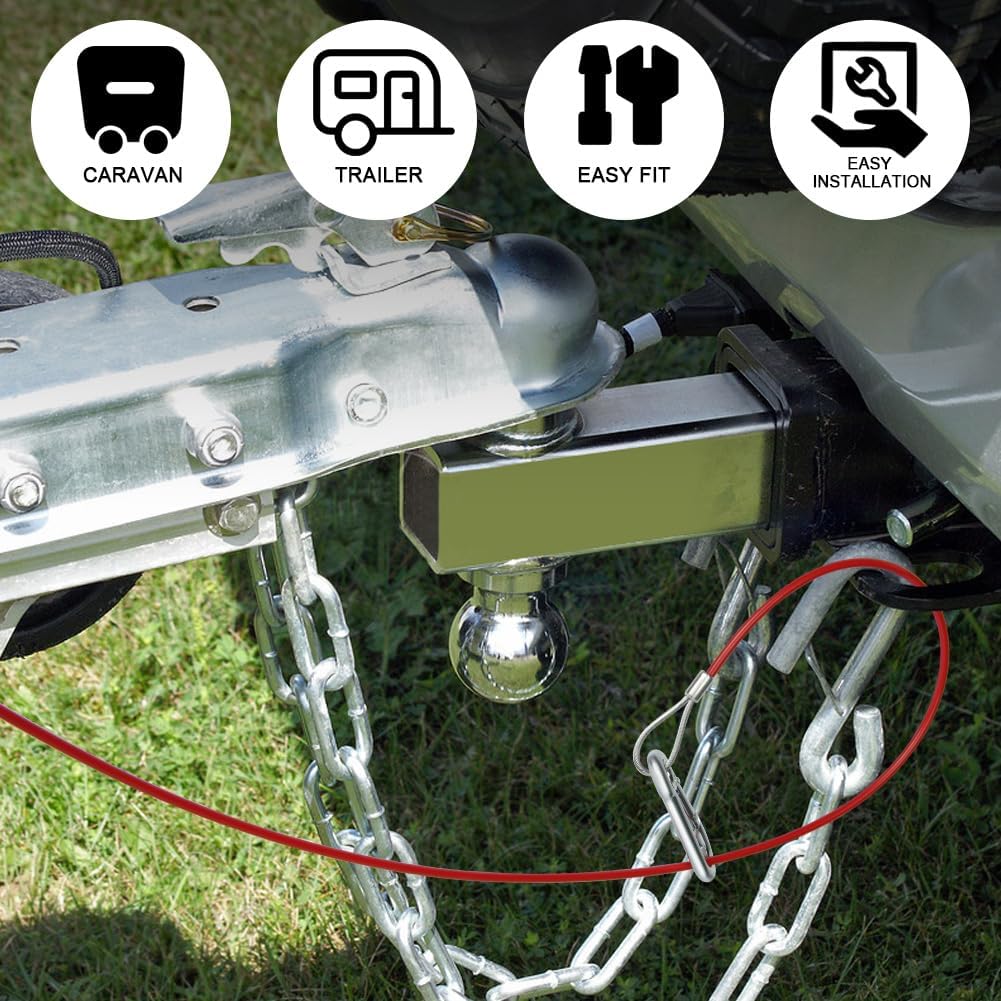 Trailer Breakaway Cable Hook 400kg Pull-Out Force Safety Cable – 1 m