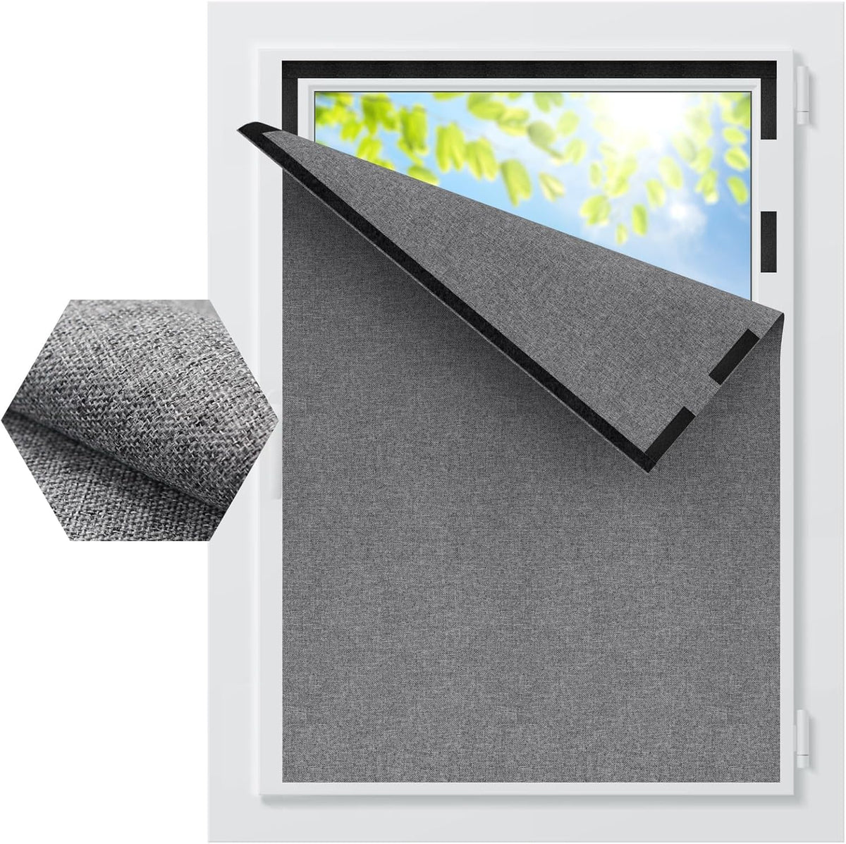 Roof Window Blackout Roller Blind Thermal for Skylights – Linen-look
