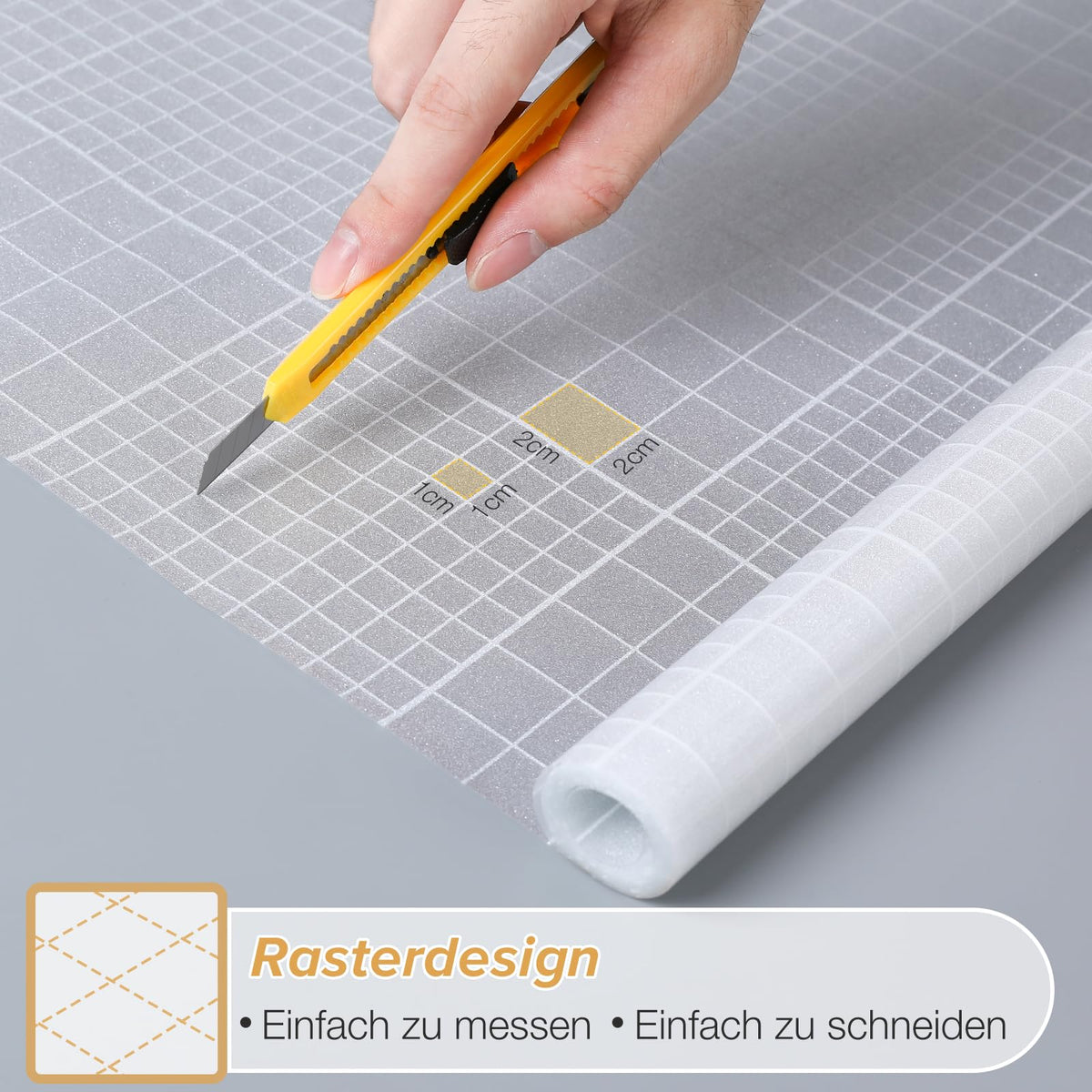 Frosted Window Film Opaque Privacy Matte Grid Design UV Protection Self-Adhesive – 44.5x200 cm