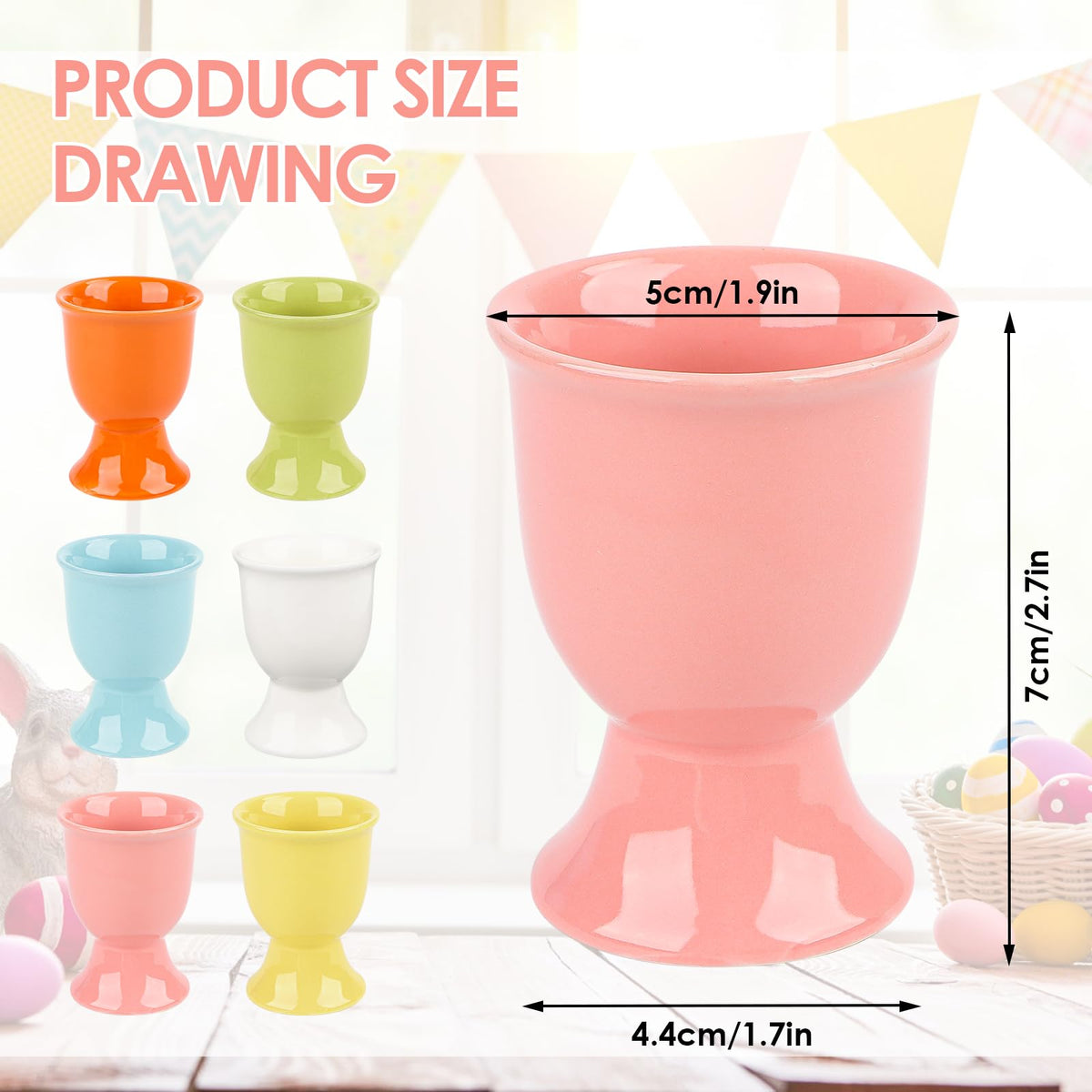 Suporturi din ceramică porțelanată pentru ouă fierte mic dejun, set 6 bucăți