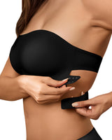 Sutien fără bretele fără cusături SHARICCA cu silicon antialunecare – Negru XL