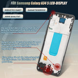 RongZy LCD Display for Samsung Galaxy A34 5G A346B LCD Screen Touch Screen Assembly Replacement Glass Digitizer with Tools(6.6", Black with Frame)