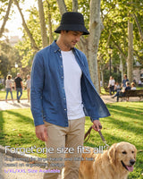 Bucket Hat UPF50+ Sun Protection Linen-Style Angler Hat for Large Head – L/XL/XXL