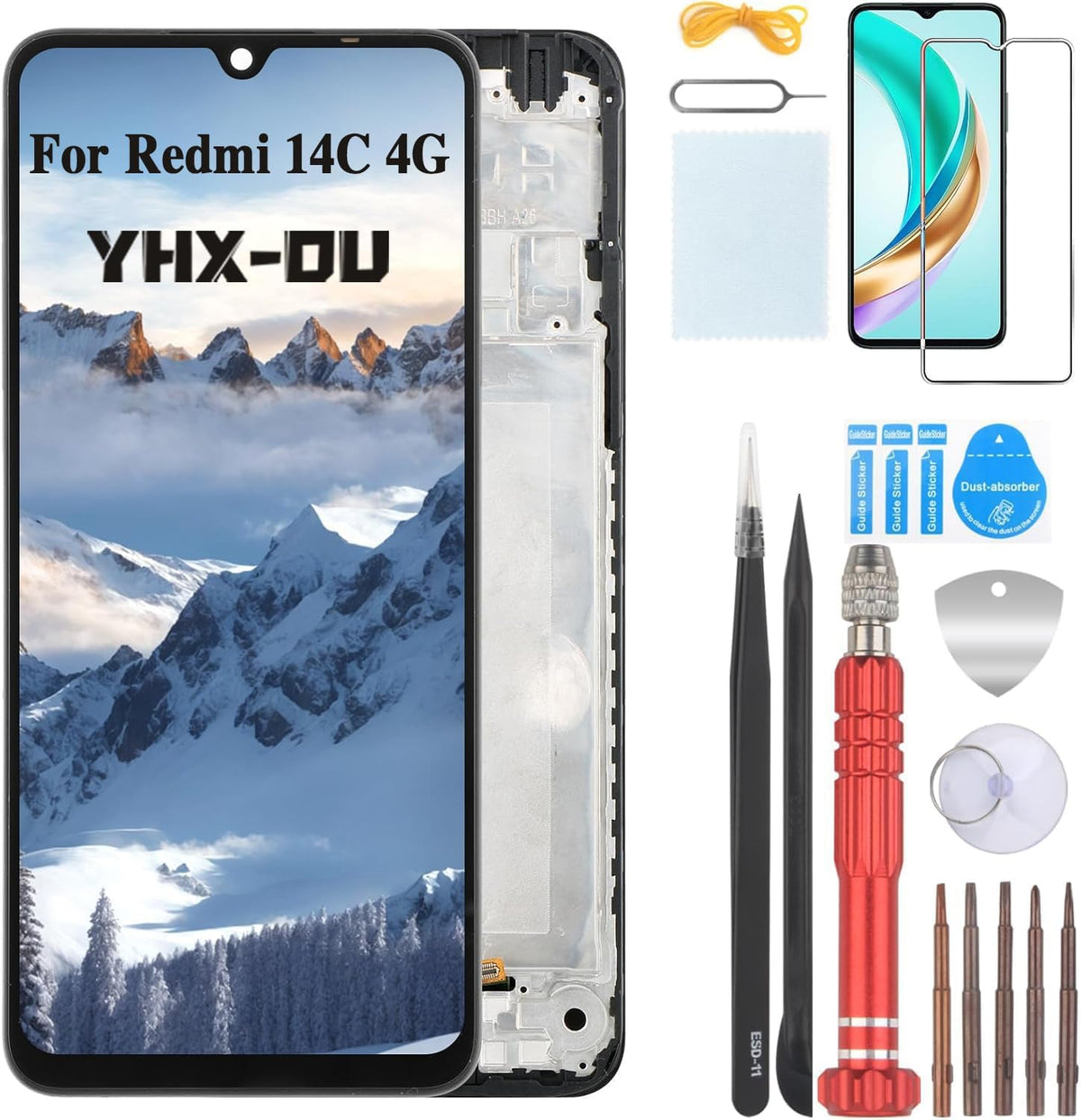 Xiaomi Redmi 14C LCD Touch Screen Replacement Frame – Black