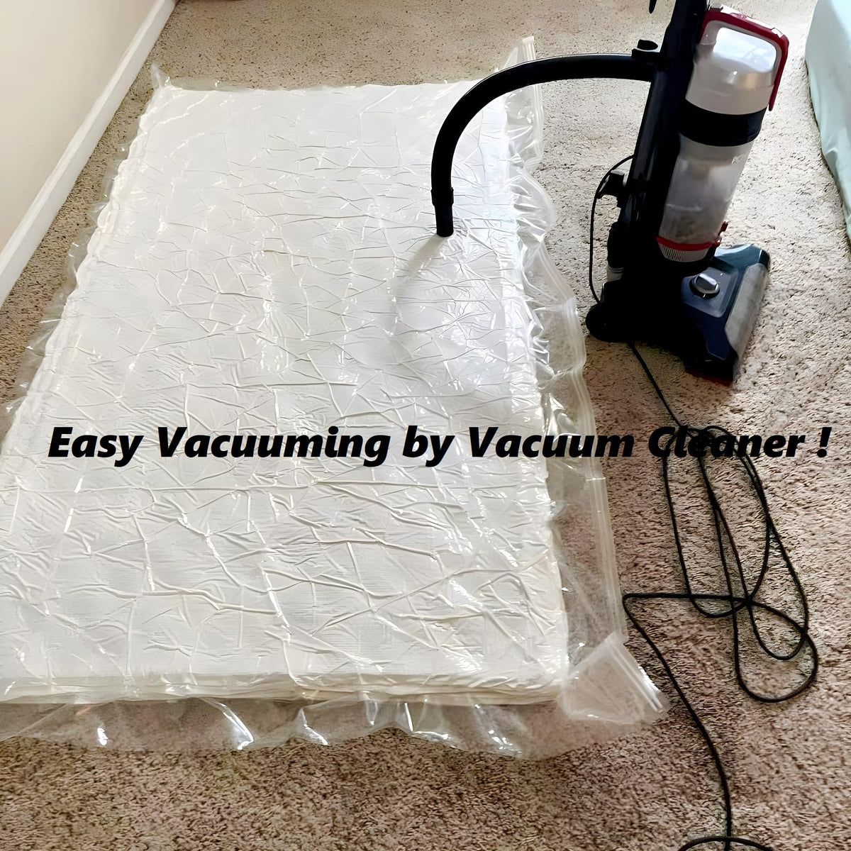 WORKKOOL Vacuum Mattress Bag for Moving, Vacuum Sealed Bags for Mattress Storage, Foam Mattress Bag with Zipper (for Mattress 140/160 * 200cm)