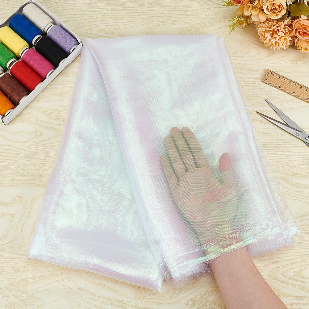 Material textil organza cu reflexii holografice 1.5 x 3 m pentru rochii și decor – Multicolor