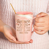 Ceramic Mug 400ml Retirement Gift for Women Marble Finish with Lid Spoon & Gift Box – Marble