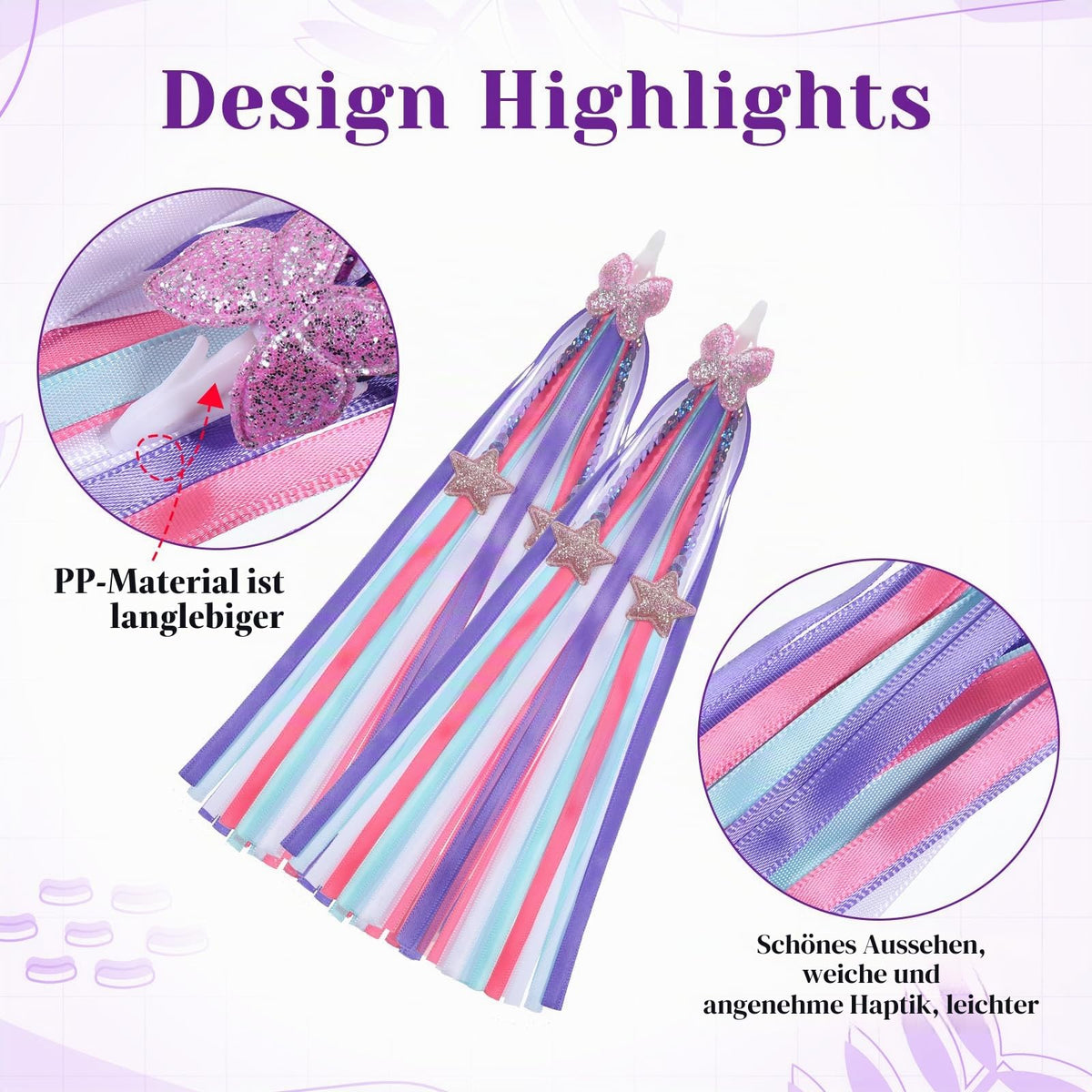 Handlebar Fringes Pair for Children's Bikes & Scooters Colorful Streamers – Multi