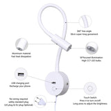 Lampă de citit de perete Brightmax LED 3W cu port USB și întrerupător tactil 3000K – Alb Mat