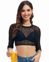 Dirndl Blouse Lace Bavarian Oktoberfest – Black S