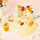 Oglinzi rotunde acrilice 10 cm suport lumânări pentru decorațiuni mese, set 24 bucăți – Auriu