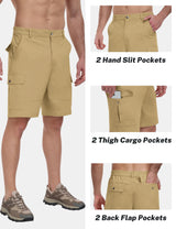 Men's Cargo Shorts Cotton Lightweight Multi-Pocket Bermuda – Navy Blue EU XL
