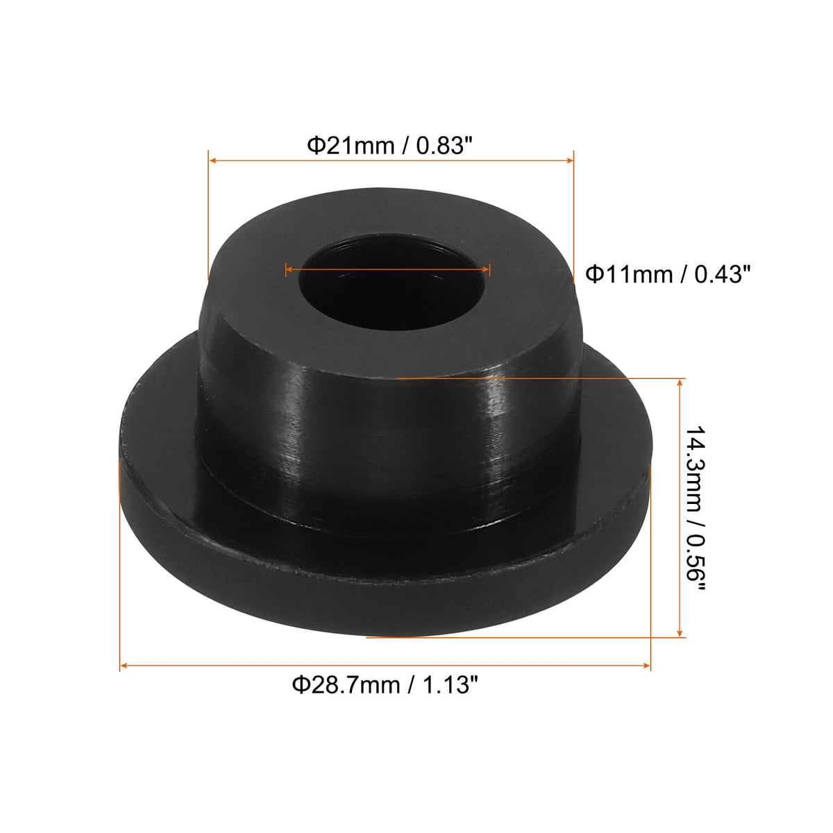 Dopuri flexibile din silicon 21mm pentru orificii de 20mm, set 10 bucăți – Negru