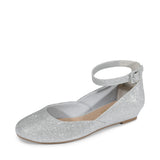 DREAM PAIRS ballerinas women's shoes women's elegant flat shoes for women with adjustable ankle strap strappy ballerina, size 41, silver glitter, REVONA-E