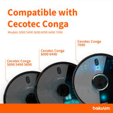 BAKUUM 1 x Cover for central brush + 2 side brushes for Cecotec Conga 5090 5490 6090 7090 IA
