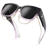 Over-Glasses Polarised Sunglasses Large for Glasses Wearers – Purple