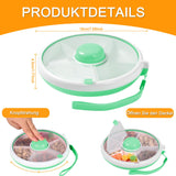 Vefacion Snack Spinner Kids Snack Box with Compartments Round Reusable Snack Organizer Snacks Melon Candy Seeds Fruit Organizer