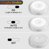 6 Pack Night Light with Motion Sensor, USB Rechargeable LED Light, Cabinet Lighting, Indoor Motion Sensor for Staircase Lighting, Bedroom, Kitchen, and Children's Room (Cool White)