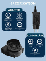 Suflantă de aer de schimb 2.5A cu adaptor și lumini LED albe pentru gonflabile – 2.5A