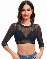 Dirndl Blouse Lace Bavarian Oktoberfest – Black S