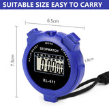 Digital Sports Stopwatch Timer Large Display Alarm Calendar – Blue
