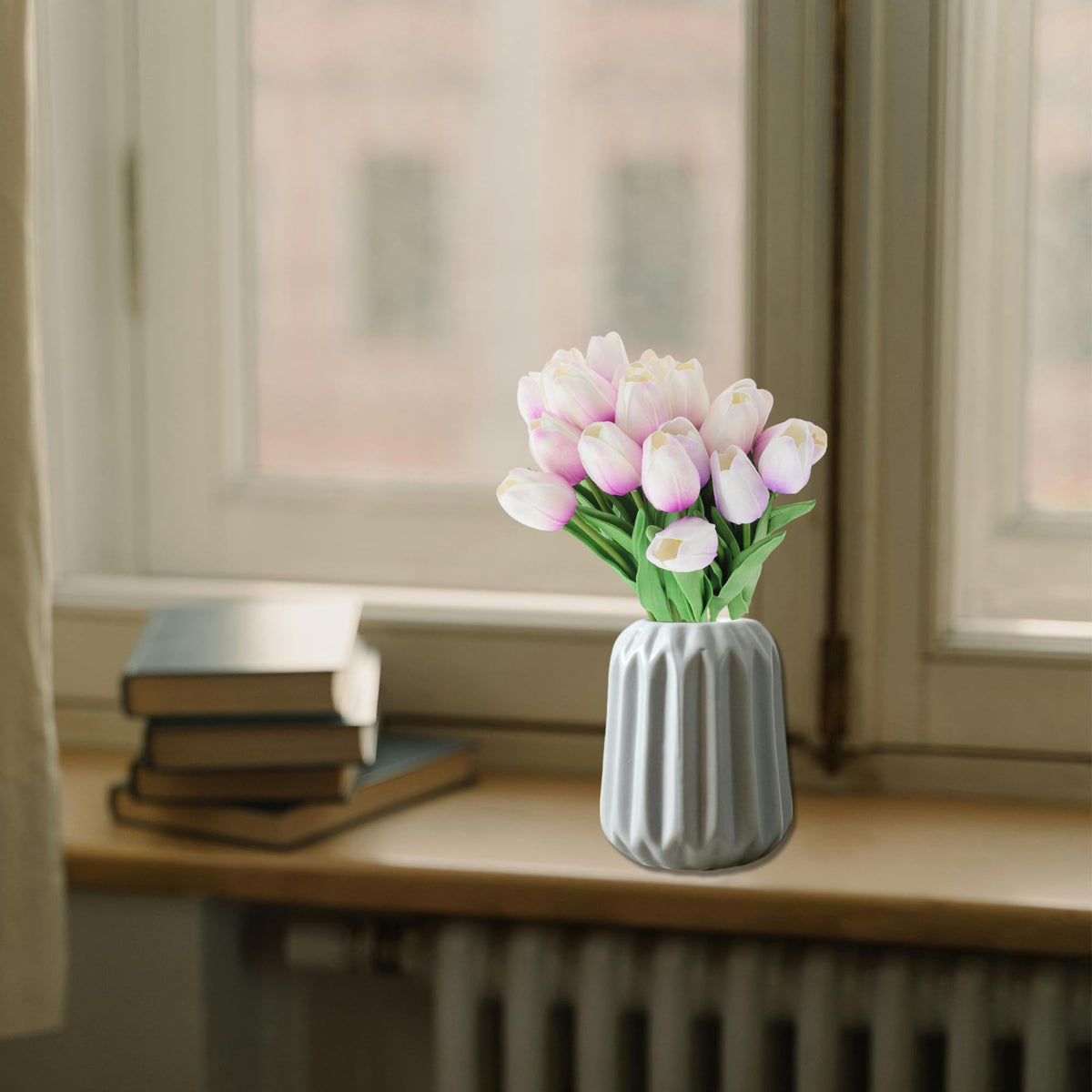 Buchet de lalele artificiale 20 bucăți pentru decor nuntă și casă – Mov